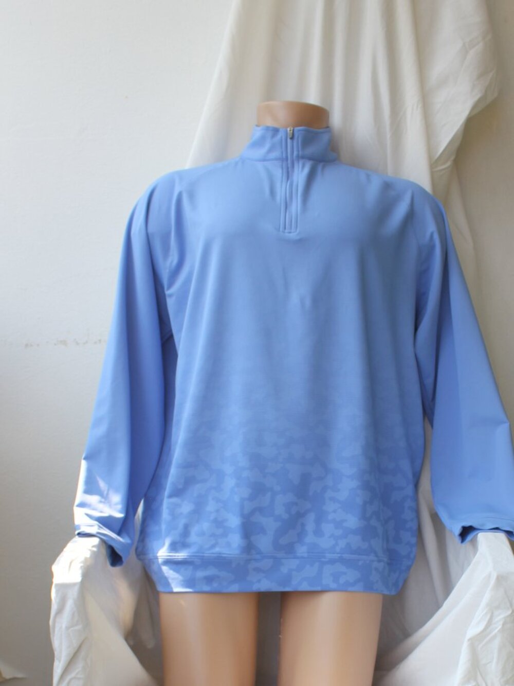 Peter Millar Long sleeve Polo shirts 1/4 zipper Crown Blue with pattern size XL